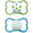 Mam Air Orthodontic Latex Soother 6-16m Κωδ 216L, 2 Τεμάχια - Πράσινο / Μπλε