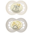 Mam Original Night Orthodontic Silicone Soother 6 - 16m Κωδ 160SUc, 2 Τεμάχια - Μπέζ / Γκρί