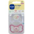 Mam Air Night Silicone Soother 16m+ 2 Τεμάχια, Κωδ 277SGc - Λιλά / Ροζ