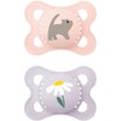 Mam Original Silicone Soother 2-6m Κωδ 100SGc, 2 Τεμάχια - Ροζ / Λιλά