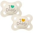Mam Original Ι Love Daddy Silicone Soother 2-6m 2 Τεμάχια, Κωδ 115SU2c - Κρεμ