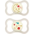 Mam Air Night Silicone Soother 16m+ 2 Τεμάχια, Κωδ 277SUc - Κρεμ
