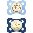 Mam Original Night Silicone Soother 2-6m 2 Τεμάχια, Κωδ 110SBc - Γαλάζιο / Μπλε