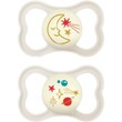 Mam Air Night Silicone Soother 6-16 2 Τεμάχια, Κωδ 217SUc - Κρεμ