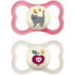 Mam Supreme Night Silicone Soother 16m+, 2 Τεμάχια, Κωδ 298S - Ροζ / Ζαχαρί
