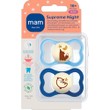 Mam Supreme Night Silicone Soother 16m+, 2 Τεμάχια, Κωδ 298SBc - Γαλάζιο / Μπλε