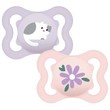 Mam Air Silicone Soother 2-6m Κωδ 120SGc, 2 Τεμάχια - Λιλά / Ροζ
