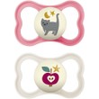 Mam Supreme Night Silicone Soother 6-16m Κωδ 248SGc 2 Τεμάχια - Σκούρο Ροζ / Ζαχαρί