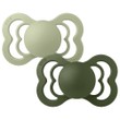 Bibs Supreme Silicone Soother 0m+ 2 Τεμάχια - Sage / Hunter Green