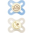 Mam Original Start Night Silicone Soother 0-2m, Κωδ 124SBc 2 Τεμάχια - Γαλάζιο / Κρεμ
