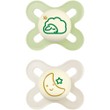 Mam Original Start Night Silicone Soother 0-2m, Κωδ 124SGc 2 Τεμάχια - Πράσινο / Κρεμ