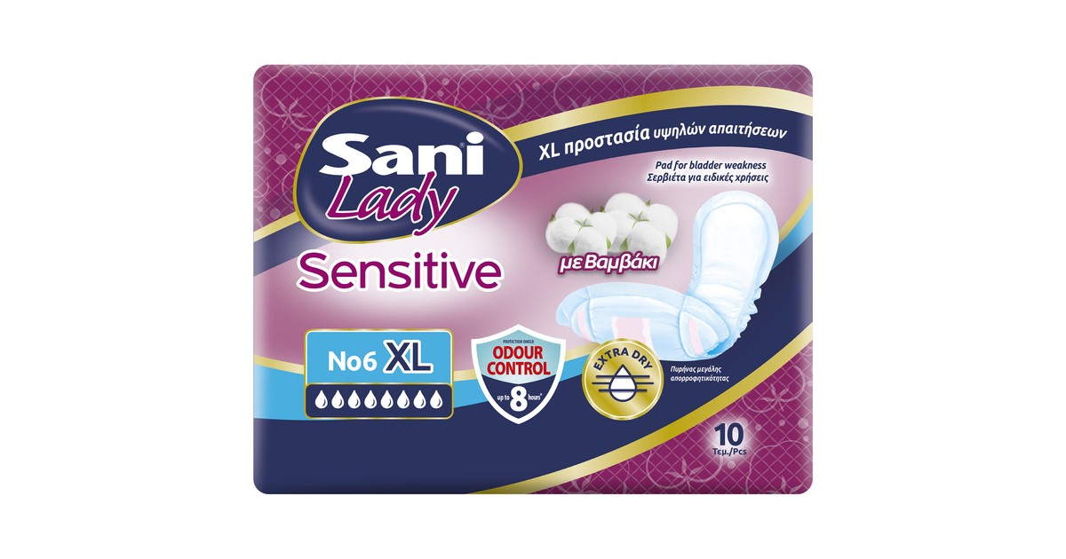 Sani Sensitive Lady No6 Extra Large 10 Τεμάχια | Pharm24.gr