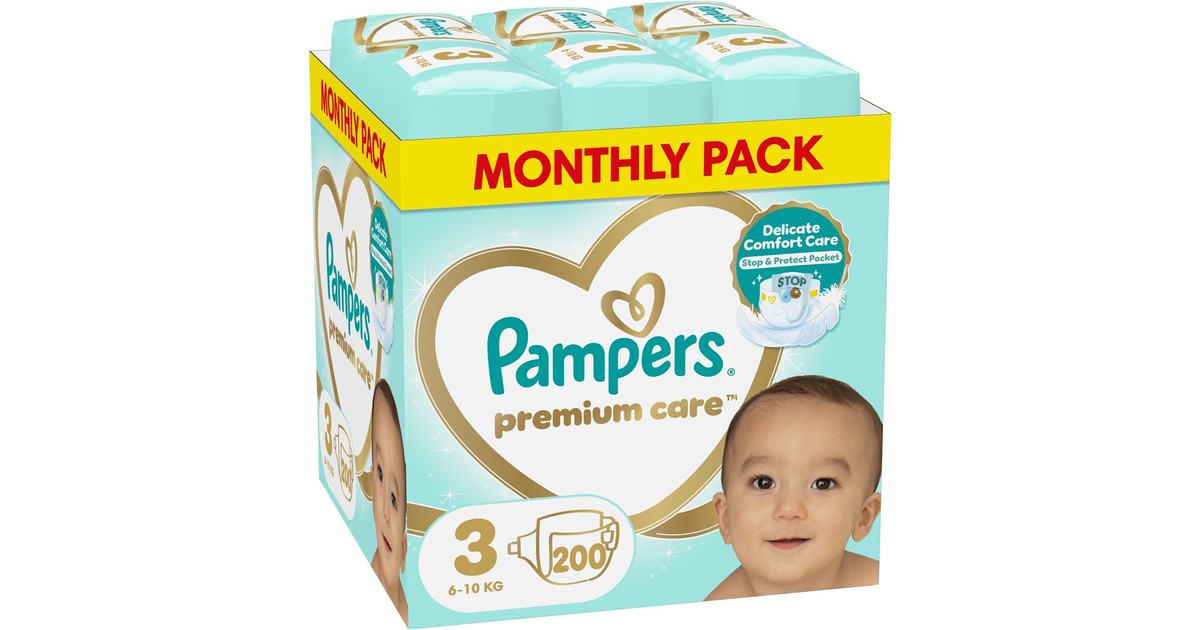 Pampers Premium Care Monthly Pack Νο3 (6-10kg) 200 Τεμάχια | Pharm24.gr