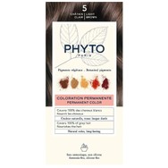 Phyto Permanent Hair Color Kit Μόνιμη Βαφή Μαλλιών με Φυτικές Χρωστικές, Χωρίς Αμμωνία 1 Τεμάχιο - 5 Καστανό Ανοιχτό