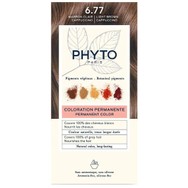 Phyto Permanent Hair Color Kit Μόνιμη Βαφή Μαλλιών με Φυτικές Χρωστικές, Χωρίς Αμμωνία 1 Τεμάχιο - 6.77 Μαρόν Ανοιχτό Καπουτσίνο