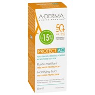 A-Derma Promo Protect AC Sunscreen Mattifying Fluid for Face Spf50+ Λεπτόρρευστη, Αντηλιακή Κρέμα Προσώπου, Πολύ Υψηλής Προστασίας, με Ματ Αποτέλεσμα 40ml σε Ειδική Τιμή