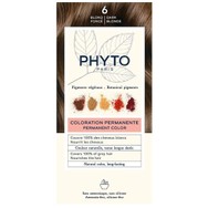 Phyto Permanent Hair Color Kit Μόνιμη Βαφή Μαλλιών με Φυτικές Χρωστικές, Χωρίς Αμμωνία 1 Τεμάχιο - 6 Ξανθό Σκούρο