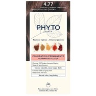 Phyto Permanent Hair Color Kit Μόνιμη Βαφή Μαλλιών με Φυτικές Χρωστικές, Χωρίς Αμμωνία 1 Τεμάχιο - 4.77 Καστανό Έντονο Μαρόν