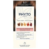 Phyto Permanent Hair Color Kit Μόνιμη Βαφή Μαλλιών με Φυτικές Χρωστικές, Χωρίς Αμμωνία 1 Τεμάχιο - 5.7 Καστανό Ανοιχτό Μαρόν