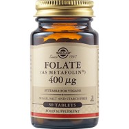 Solgar Folate (as Metafolin) 400μg Συμπλήρωμα Διατροφής Φολικού Οξέως σε Φυσική Μορφή για την Υποστήριξη μιας Υγιούς Εγκυμοσύνης 50tabs