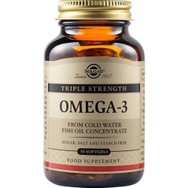 Solgar Omega-3 Triple Strength Συμπλήρωμα Διατροφής με Ω3 Λιπαρά Οξέα για την Καλή Λειτουργία της Καρδιάς του Εγκεφάλου & της Όρασης 50 Softgels