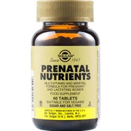 Solgar Prenatal Nutrients Συμπλήρωμα Διατροφής Πολυβιταμινών, Μετάλλων & Ιχνοστοιχείων για την Υποστήριξη της Εγκυμοσύνης & του Θηλασμού 60tabs