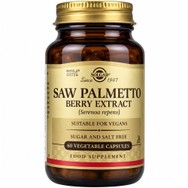 Solgar Saw Palmetto Berry Extract Συμπλήρωμα Διατροφής Εκχυλίσματος Καρπών του Βοτάνου Saw Palmetto για την Αντιμετώπιση των Συμπτωμάτων Καλοήθους Υπερπλασίας του Προστάτη στους Άνδρες 60veg.caps