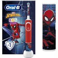 Oral-B Kids Spiderman Special Edition Toothbrush Ηλεκτρική Οδοντόβουρτσα για Παιδιά από 3 Ετών με 4 Αυτοκόλλητα Λαβής & Θήκη Ταξιδίου 1 Τεμάχιο