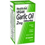 Health Aid Garlic Oil Odourless 2mg 30Caps,Συμπλήρωμα Διατροφής Έλαιο Σκόρδου σε Άοσμη Κάψουλα