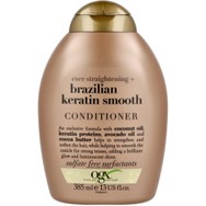 OGX Brazilian Keratin Smooth Conditioner Ever Straightening Μαλακτική Κρέμα Λείανσης & Λάμψης στα Ταλαιπωρημένα Μαλλιά 385ml