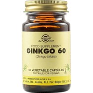 Solgar Ginkgo 60mg Συμπλήρωμα Διατροφής Εκχυλίσματος του Φυτού Γκίνγκο Μπιλόμπα για την Ενίσχυση της Μνήμης & την Καλή Λειτουργία του Κυκλοφορικού Συστήματος 60veg.caps