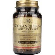 Solgar Korean Ginseng Root Extract Συμπλήρωμα Διατροφής Εκχυλίσματος Ρίζας Κορεάτικου Τζίνσενγκ για Ενέργεια, Τόνωση & Πνευματική Διαύγεια 60veg.caps