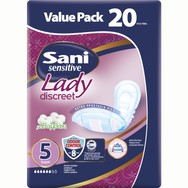 Sani Sensitive Lady Discreet για Ελαφράς Μορφής Ακράτεια & Άλλες Ειδικές Χρήσεις 20τμχ - No5 Super