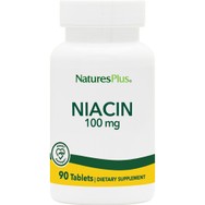 Natures Plus Niacin 100mg Συμπλήρωμα Διατροφής Νιασίνης (Βιταμίνης Β3) για την Καλή Υγεία της Καρδιάς Κατά της Κόπωσης & Έλεγχο της Χοληστερίνης 90tabs
