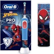 Oral-B Pro Kids 3+ Years Spiderman Special Edition Toothbrush Ηλεκτρική Οδοντόβουρτσα για Παιδιά από 3 Ετών με 4 Αυτοκόλλητα Λαβής & Θήκη Ταξιδίου 1 Τεμάχιο