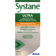 Alcon Systane Ultra Λιπαντικές Οφθαλμικές Σταγόνες Ταχείας Δράσης & Ανακούφισης από τα Συμπτώματα της Ξηροφθαλμίας 10ml