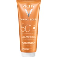 Vichy Capital Soleil Invisible Hydrating Protective Milk Spf50+ Αντηλιακό Γαλάκτωμα Προσώπου Σώματος Πολύ Υψηλής Προστασίας για Ευαίσθητες Επιδερμίδες 300ml 