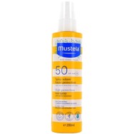 Mustela Bebe High Protection Sun Spray Spf50 Βρεφικό Αντηλιακό Γαλάκτωμα Προσώπου Σώματος Υψηλής Προστασίας 200ml