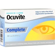 Bausch & Lomb Ocuvite Complete Συμπλήρωμα Διατροφής Ω3, Βιταμινών & Μετάλλων για τη Φυσιολογική Λειτουργία της Όρασης Κατά της Εκφύλισης της Ωχράς Κηλίδας 60caps