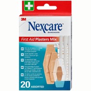 3M Nexcare First Aid Plasters Mix Ποικιλία Επιθεμάτων Πρώτων Βοηθειών 20 Τεμάχια