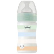 Chicco Well-Being Anti-Colic System 0m+ Πλαστικό Μπιμπερό με Θηλή Σιλικόνης Αργής Ροής 150ml, Κωδ 2861111 - Μέντα