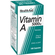 Health Aid Vitamin A 5000iu Συμπλήρωμα Διατροφής με Βιταμίνη Α & D3 για την καλή Υγεία των Ματιών, Βλεννογόνων & Ανοσοποιητικού 100caps