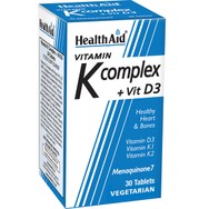 Health Aid Vitamin K Complex & Vit D3 Συμπλήρωμα Διατροφής Συμπλέγματος Βιταμινών Κ & Βιταμίνης D3 για την Καλή Υγεία των Οστών, Σωστή Αιμοποίηση & Πήξη του Αίματος 30tabs