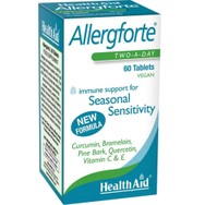 Health Aid Allergforte Συμπλήρωμα Διατροφής Βιταμινών, Εκχυλίσματος Φλοιού Πεύκου, Κουρκουμά & Ενζύμων για την Αντιμετώπιση των Εποχιακών Αλλεργιών, Ενίσχυση του Ανοσοποιητικού με Αντιφλεγμονώδη Δράση  60tabs