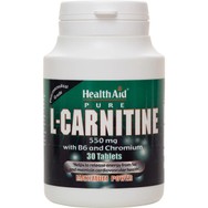 Health Aid L-Carnitine 550mg with Vitamin B6 & Chromium Συμπλήρωμα Διατροφής Αμινοξέος Καρνιτίνης, Βιταμίνης Β6 & Χρωμίου για την Υποστήριξη του Μεταβολισμού & την Ενίσχυση της Παραγωγής Ενέργειας μέσω των Λιπαρών Οξέων σε Κυτταρικό Επίπεδο 30tabs