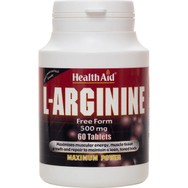 Health Aid L-Arginine 500mg Συμπλήρωμα Διατροφής Αμινοξέος Αργινίνης για Μυϊκή Αποκατάσταση & Παραγωγή Αυξητικής Ορμόνης 60tabs