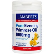 Lamberts Pure Evening Primrose Oil 1000mg, 90caps Συμπλήρωμα Διατροφής Έλαιου Νυχτολούλουδου για την Αντιμετώπιση των Προεμμηνορυσιακών Συμπτωμάτων 90caps