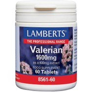 Lamberts Valerian Συμπλήρωμα Διατροφής Εκχυλίσματος Βαλεριάνας για Μείωση του Χρόνου Αναμονής Έλευσης του Ύπνου με Χαλαρωτικές Ιδιότητες 1600mg, 60tabs
