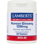 Lamberts Korean Ginseng Συμπλήρωμα Διατροφής Εκχυλίσματος Κορεάτικου Τζίνσενγκ για Ενέργεια & Τόνωση του Οργανισμού 1200mg, 60tabs