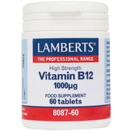 Lamberts Βιταμίνη B12 Συμπλήρωμα Διατροφής Βιταμίνης Β12 για την Καλή Λειτουργία του Νευρικού & Κυκλοφορικού Συστήματος 1000μg, 60tabs